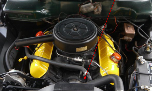 1964 Studebaker Daytona engine number location 289 259 ci copy.png