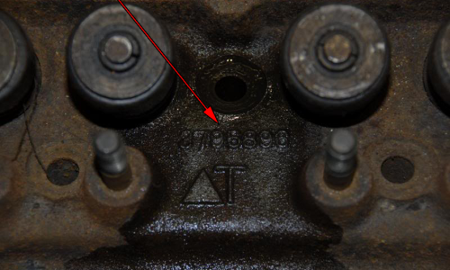1965 - 1966 Studebaker 283ci engine head casting numbers 3795896.png