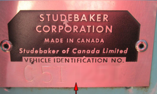 1965 STudebaker Sports Sedan VIN plate - chassis plate - serial number (1).png