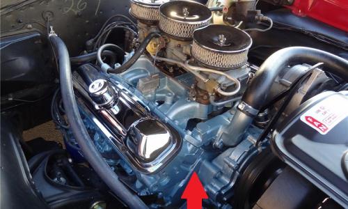 1966 Pontiac GTO engine serial number and block code location.jpg