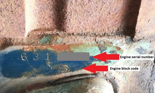 1966 Pontiac GTO engine stamp code and serial number.jpg
