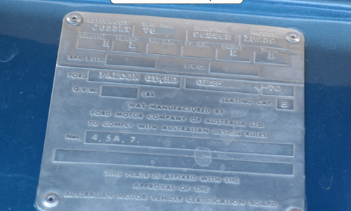 1970 XW Falcon GT vehicle data data plate codes image.png