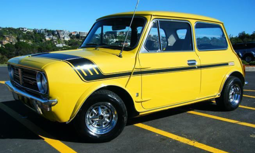 Australian Leyland Mini Clubman Bold as Brass yellow paint (1).png