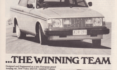 Australian advertisement for Volvo 242 GT coupe image newspaper magazine.png