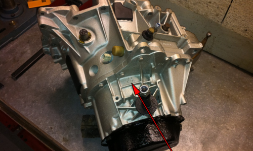 BE3 transmission 205 GTI casting mark location.png