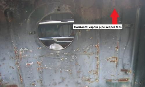 Boot wall tags Morris Cooper S top fuel vapour pipe keeper tabs.jpg