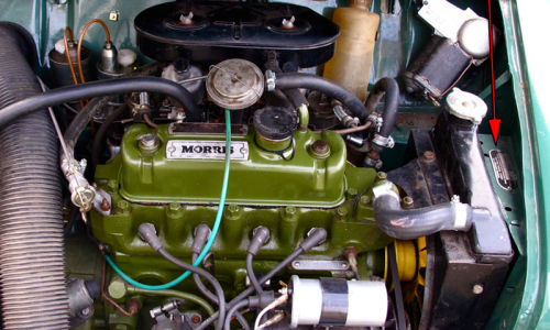 Car number location Morris Cooper S MK1 970cc.png