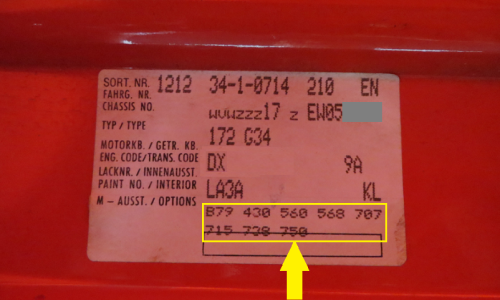 Chassis build label sticker option codes.png