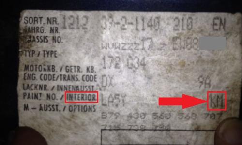 Chassis build sticker interior code MK1 GTI Campaign location KM code.jpg