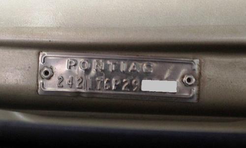 Chassis number door pillar 1966 Pontiac GTO.jpg