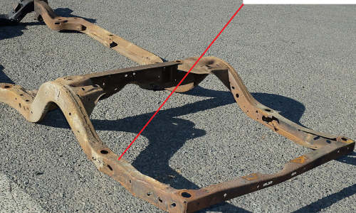 Chassis number partial stamping 1966 Pontiav GTO chassis.png