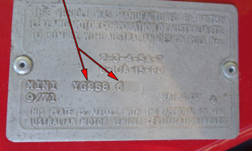 Clubman GT Australia VIN number compliance plate.png