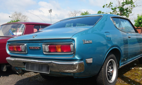 Datsun 180B SSS 610 hardtop blue rear image.png