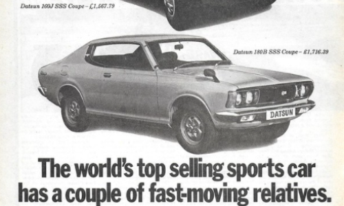 Datsun 180B SSS coupe hardtop 610 original advertisement.png