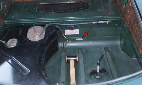 E-Type body number tag location in rear trunk.png