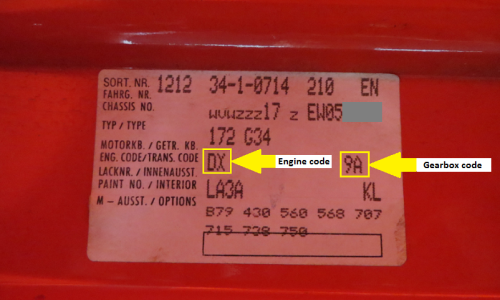Engine code and gearbox code MK1 GTI campaign.png