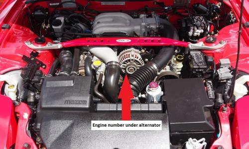 Engine number location - Mazda RX-7 Spirit R 13B REW.jpg