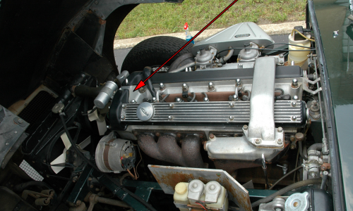 Engine number stamping location E type XKE 1968 on head.png