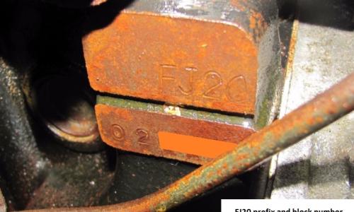 FJ20 engine stamping and number (from Turbo c supposedly).JPG