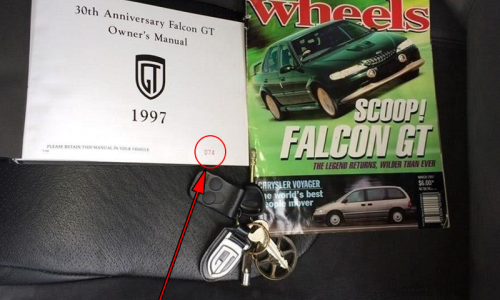 Final EL Ford Falcon GT 1997 TVE build number on owner's manual.png