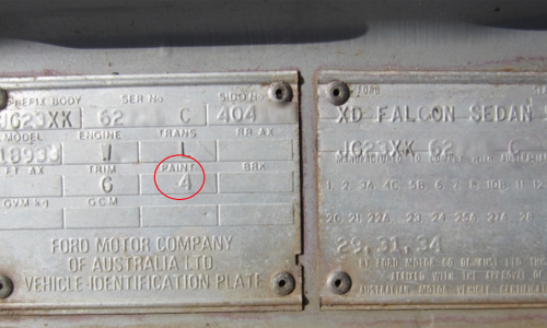 Ford XD ESP chassis plate paint code location (1).png