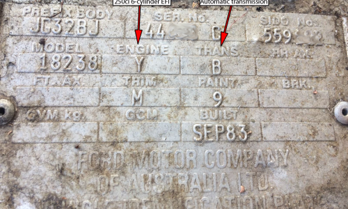 Ford XE Fairmont Ghia ESP engine and transmission codes (5).png