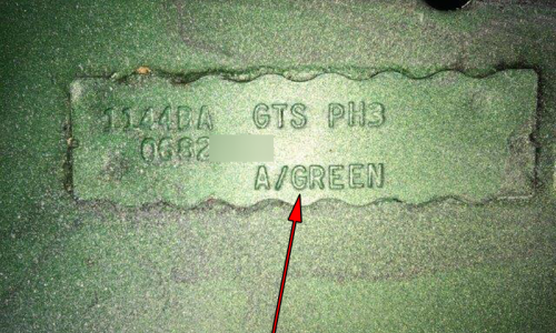 Leyland Mini GTS paint code location.png