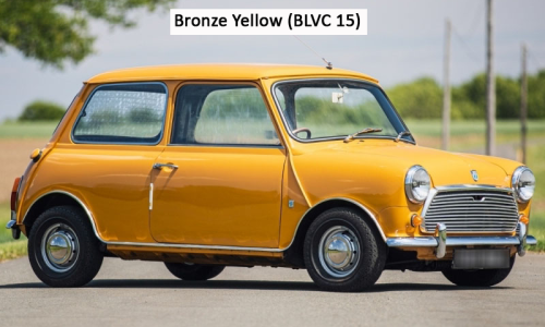 Mini MK3 Bronze Yellow paint BLVC 15 MK3 Mini Cooper S 1971.png