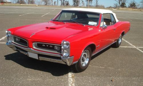 Montero Red 1966 Pontiac GTO convertable white top 3.jpg