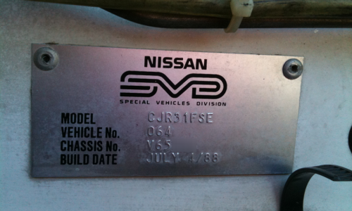 Nissan Skyline R31 SVD build plate GTS1 Silhouette Australia build number 064 sedan 1988  (11).png