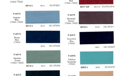 Original paint colour chip charts for 1965 Studebaker (2).png
