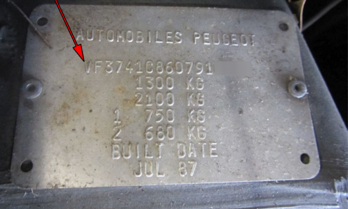 Phase 1 205 GTI data plate chassis number 1987.png