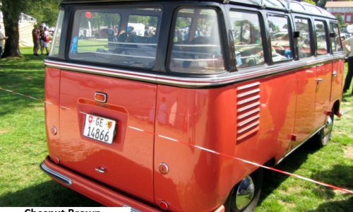 Rear samba bus 1954 microbus VW 1 Chesnut Brown (Code L73) over Sealing Wax Red (Code L53).png