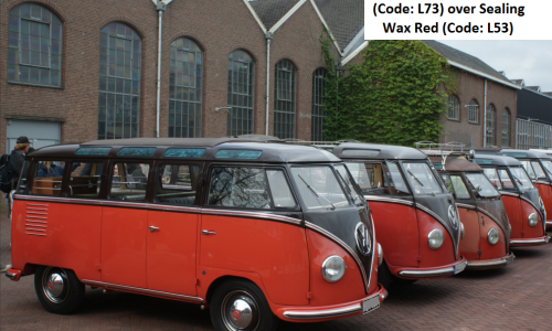 Rear samba bus 1954 microbus VW 1 Chesnut Brown (Code L73) over Sealing Wax Red (Code L53)1.png