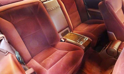 Red velour cloth rear seat trim S500 coupe 1995 C140 image 1 copy.png