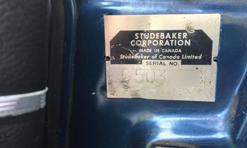 Studebaker Series II 2 VIN plate door jamb 1964 Canadian Daytona.png