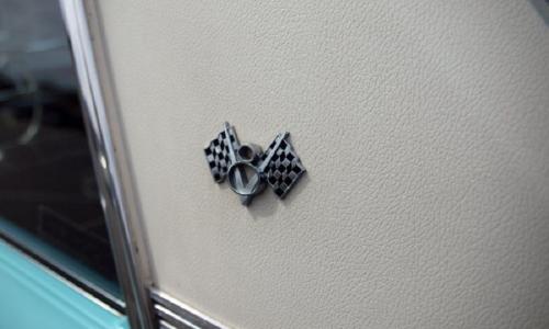 Studebaker V8 emblem on C pillar vinyl roof 65 Sports sedan.JPG