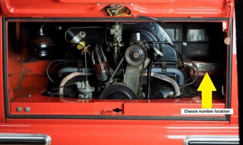 Volkswagen Samba Bus Microbus Deluxe chassis number location 1955 - 1958.jpg