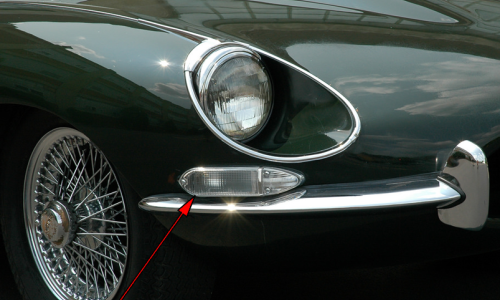XKE E-Type Jaguar front indicator lens US spec clear lens image 1968 Series 1.5.png