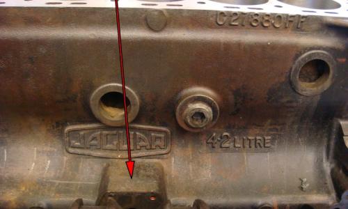 XKE Series 1.5 engine number on side of block 1968.png