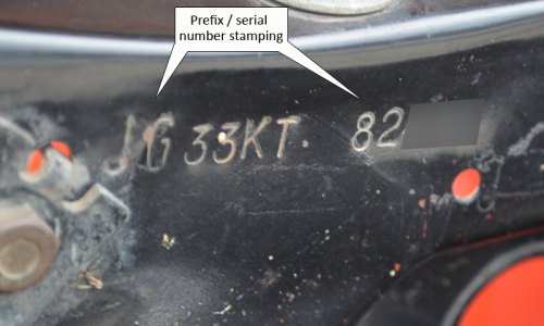 XW Falcon GT Close up of radiator panel serial stamping.png