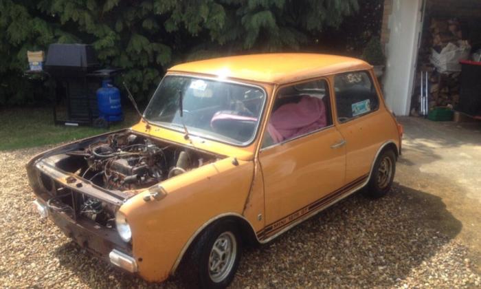 Bronze Yellow Mini 1275 GT for sale 1970 unrestored barn find (1).jpg