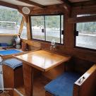 Sea Owl 40 foot timber Gentlemans Cruiser white over Blue hull Australia (10).jpg