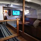 Sea Owl 40 foot timber Gentlemans Cruiser white over Blue hull Australia (19).jpg