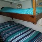 Sea Owl 40 foot timber Gentlemans Cruiser white over Blue hull Australia (30).jpg