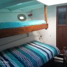 Sea Owl 40 foot timber Gentlemans Cruiser white over Blue hull Australia (34).jpg