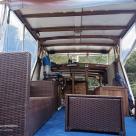 Sea Owl 40 foot timber Gentlemans Cruiser white over Blue hull Australia (4).jpg