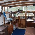 Sea Owl 40 foot timber Gentlemans Cruiser white over Blue hull Australia (6).jpg