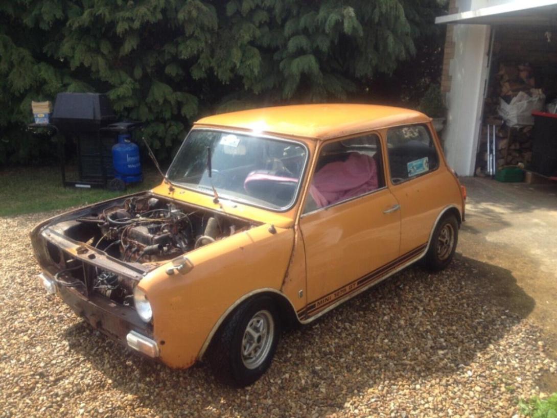 Bronze Yellow Mini 1275 GT for sale 1970 unrestored barn find (1).jpg